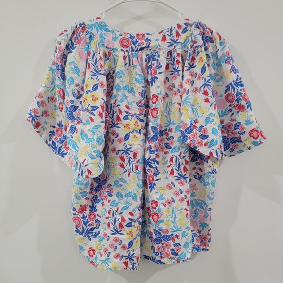 Charter Club Luxury Womens Linen Top Size Xs Floral Boho Colorful Beach Summer - Picture 2 of 6